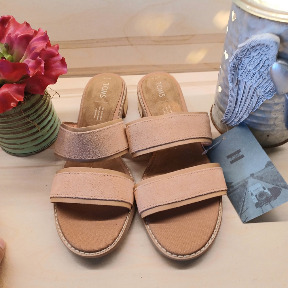 TOMS Tan Slide Sandals